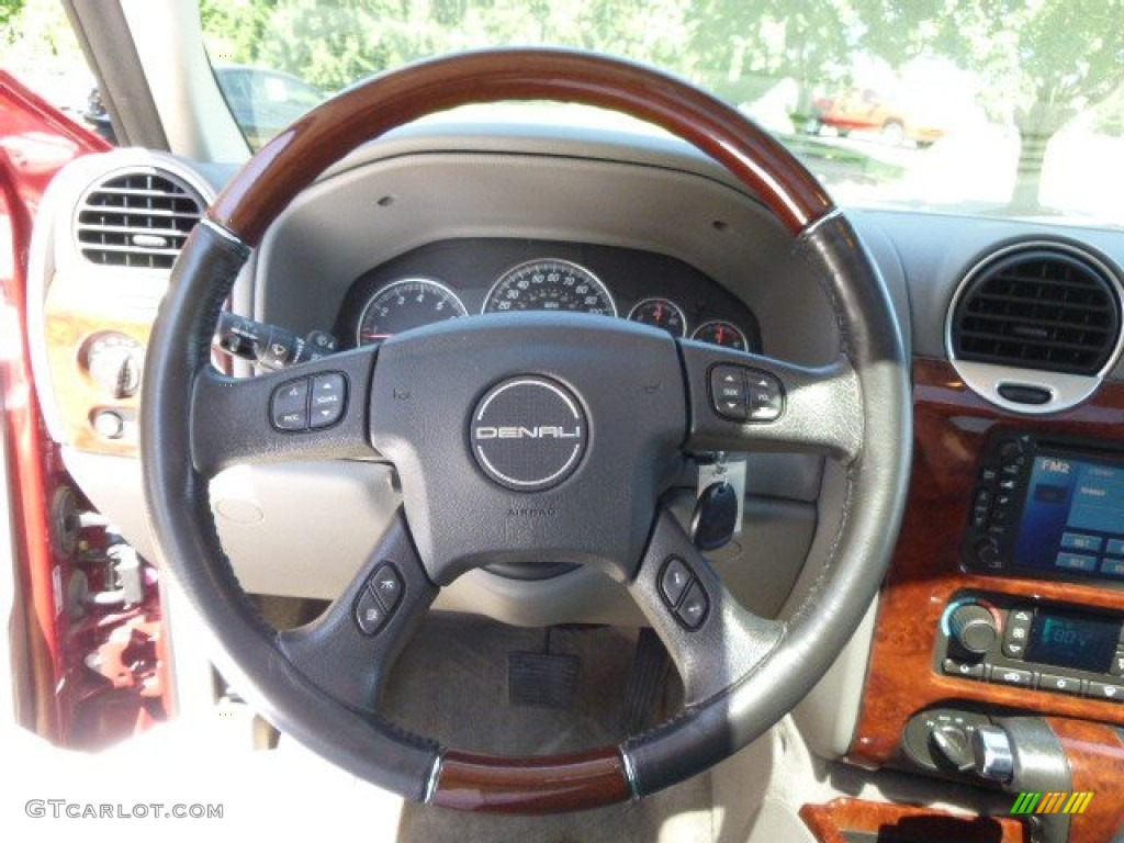 2008 GMC Envoy Denali 4x4 Light Gray Steering Wheel Photo #96840173