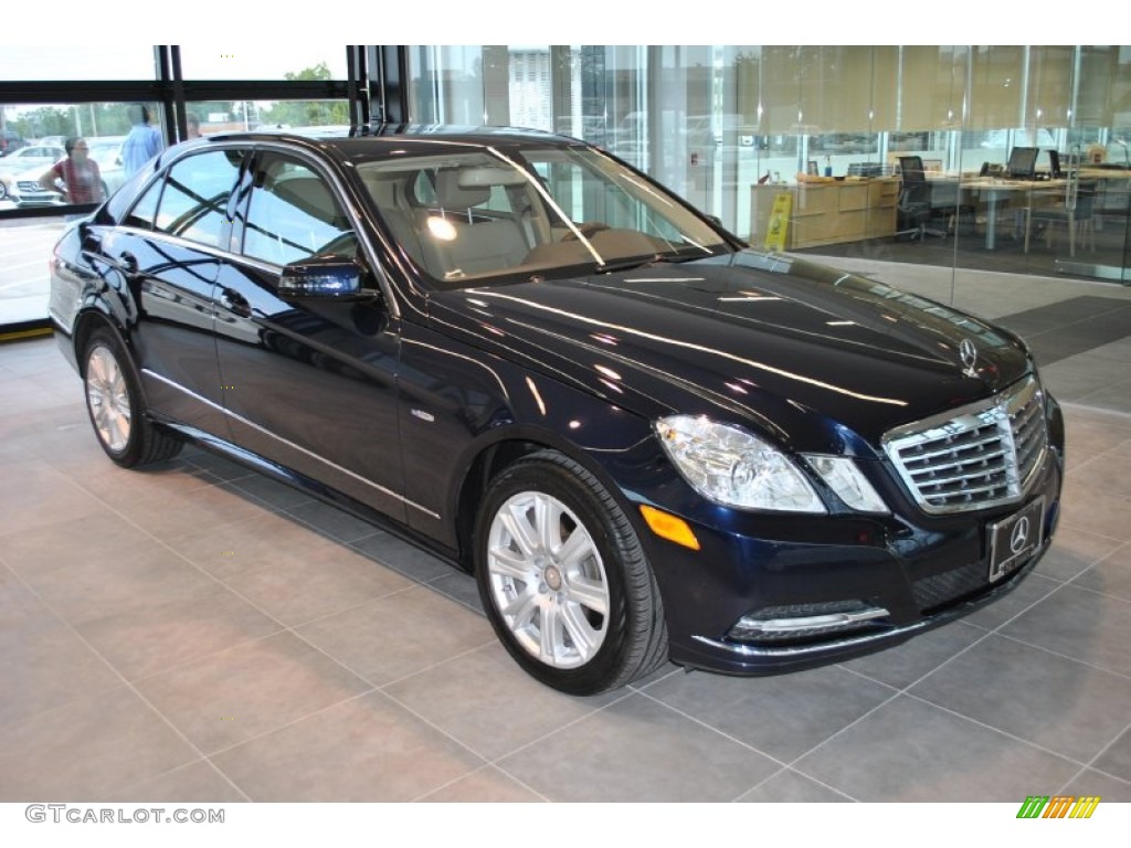 2012 E 350 4Matic Sedan - Lunar Blue Metallic / Almond/Mocha photo #1