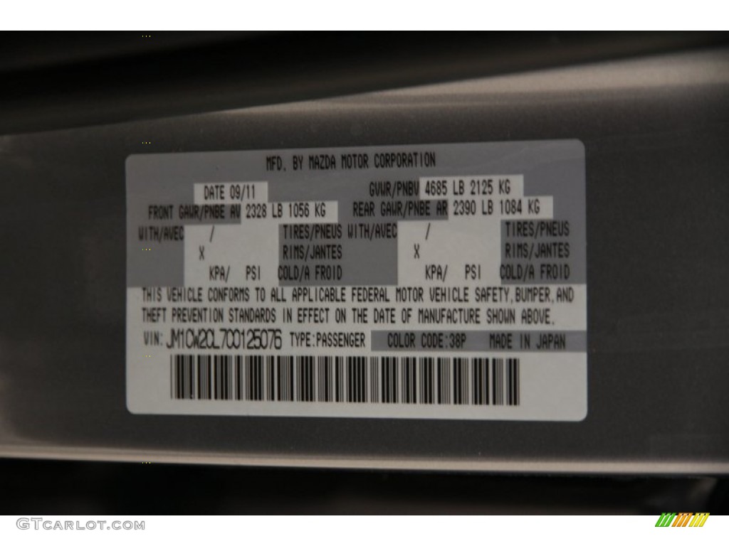 2012 Mazda MAZDA5 Touring Color Code Photos