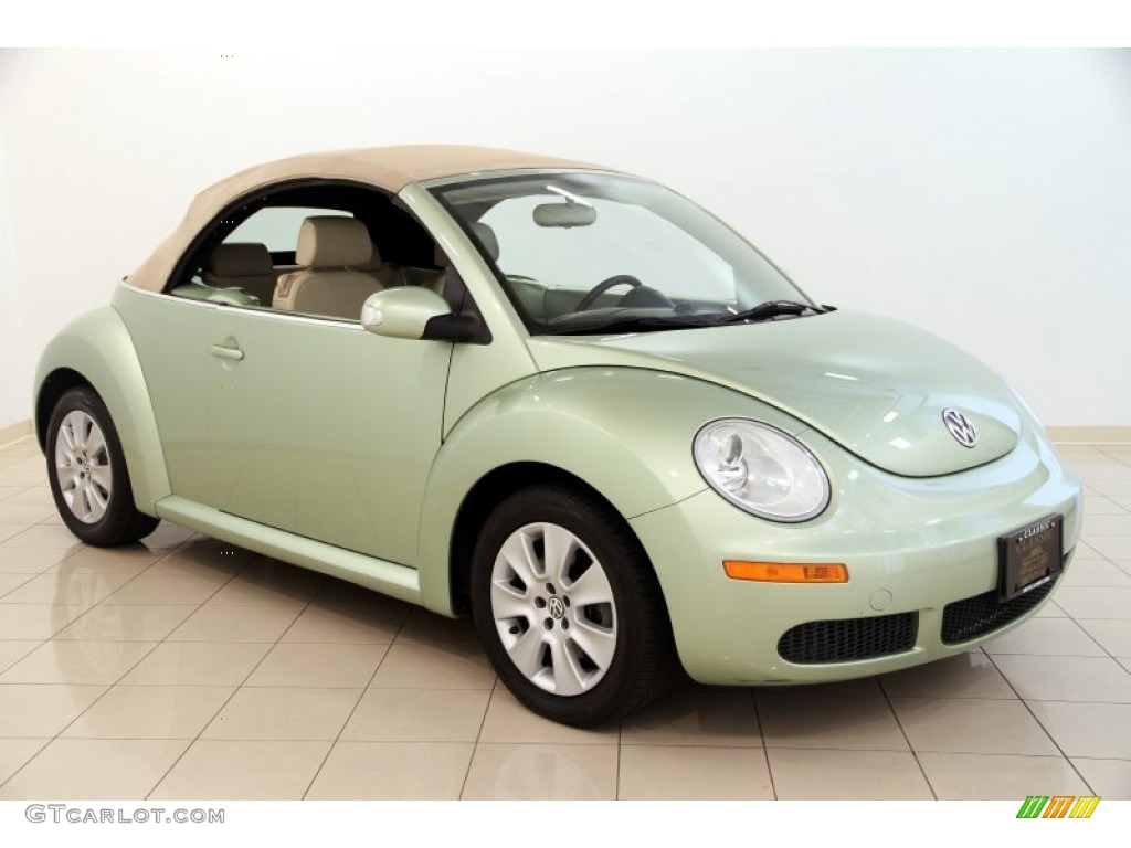 2009 New Beetle 2.5 Convertible - Gecko Green Metallic / Cream photo #2