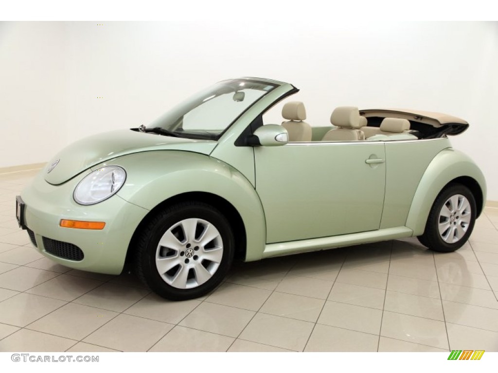 2009 New Beetle 2.5 Convertible - Gecko Green Metallic / Cream photo #4