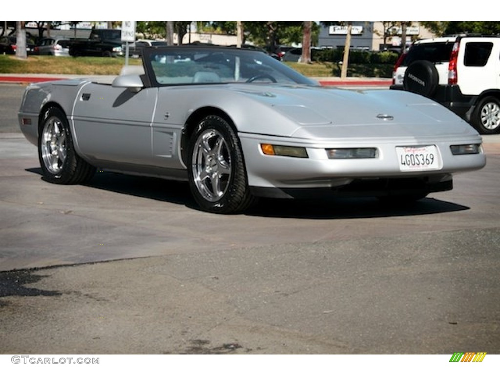 1996 Corvette Convertible - Sebring Silver Metallic / Light Gray photo #1