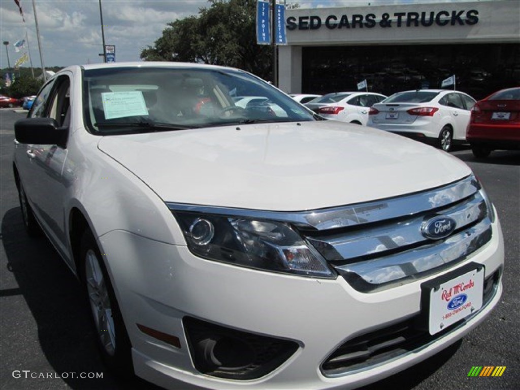 2011 Fusion S - White Suede / Medium Light Stone photo #1