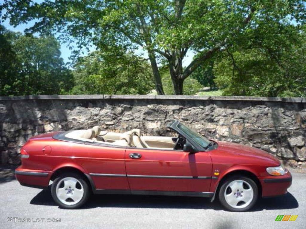 1999 9-3 SE Convertible - Cayenne Red Mica / Warm Beige photo #11