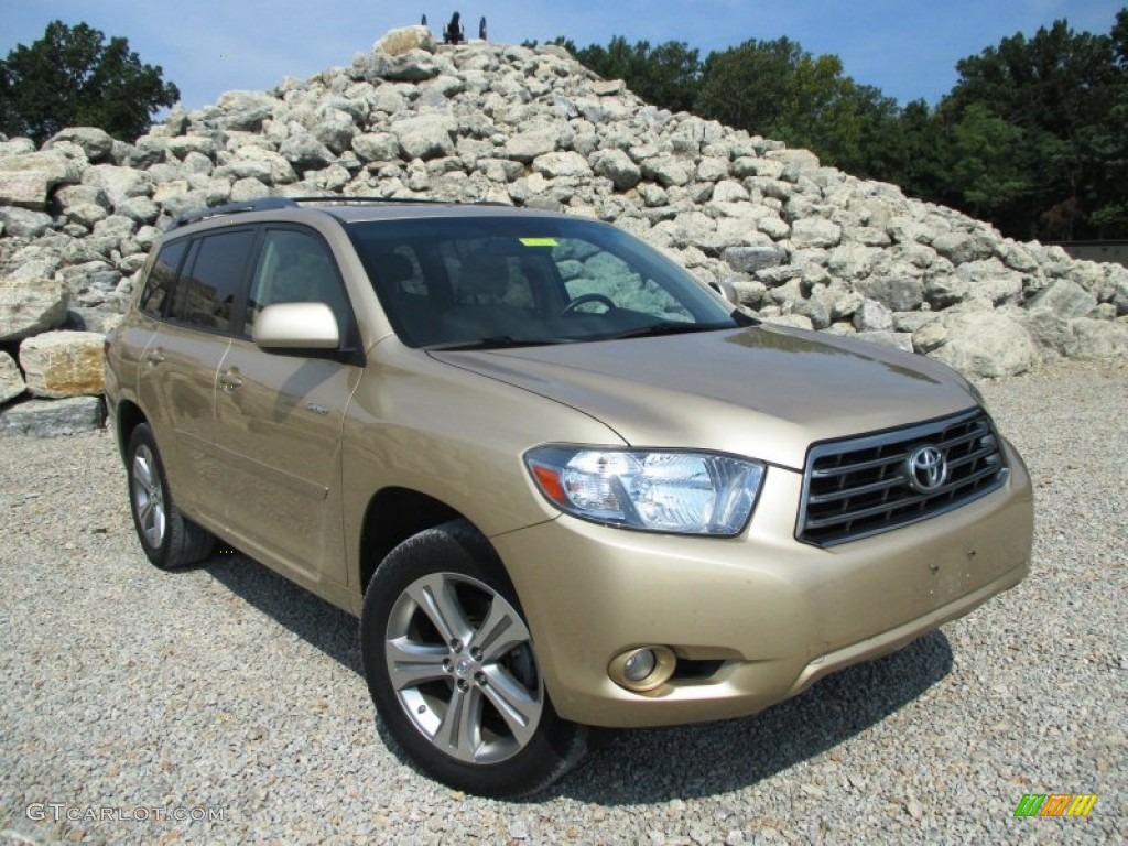 Sandy Beach Metallic 2009 Toyota Highlander Sport 4WD Exterior Photo #96866291