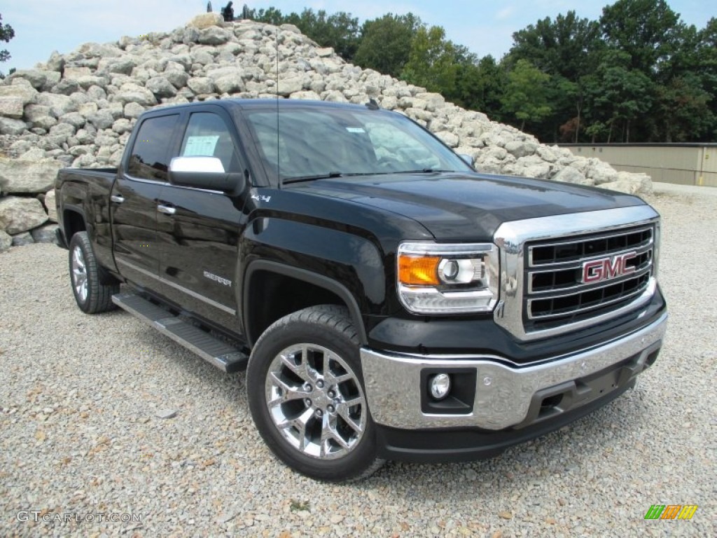 Onyx Black 2014 GMC Sierra 1500 SLT Crew Cab 4x4 Exterior Photo #96867218