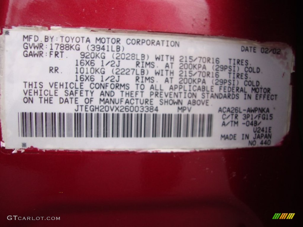 2002 RAV4  - Impulse Red / Gray photo #25