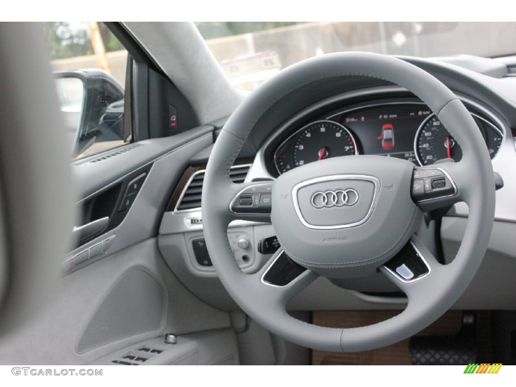 2015 Audi A8 3.0T quattro Titanium Gray Steering Wheel Photo #96874376