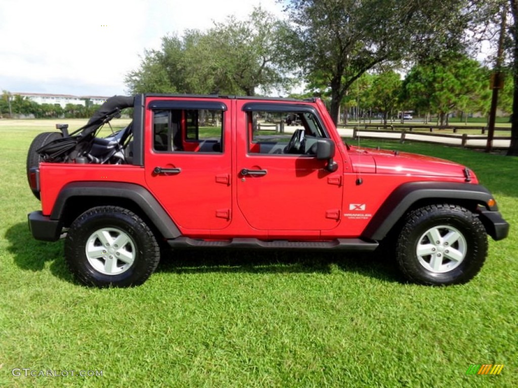 Flame Red 2007 Jeep Wrangler Unlimited X Exterior Photo #96877490