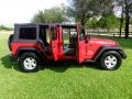 2007 Flame Red Jeep Wrangler Unlimited X  photo #46