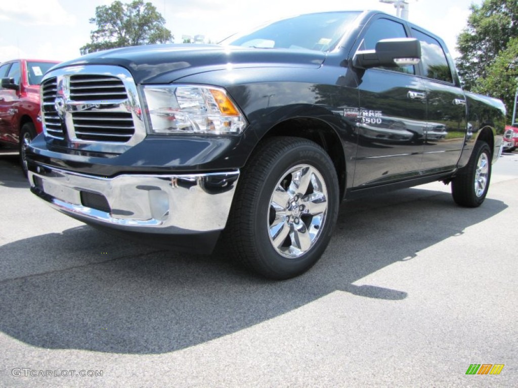 2014 1500 Big Horn Crew Cab - Maximum Steel Metallic / Black/Diesel Gray photo #2