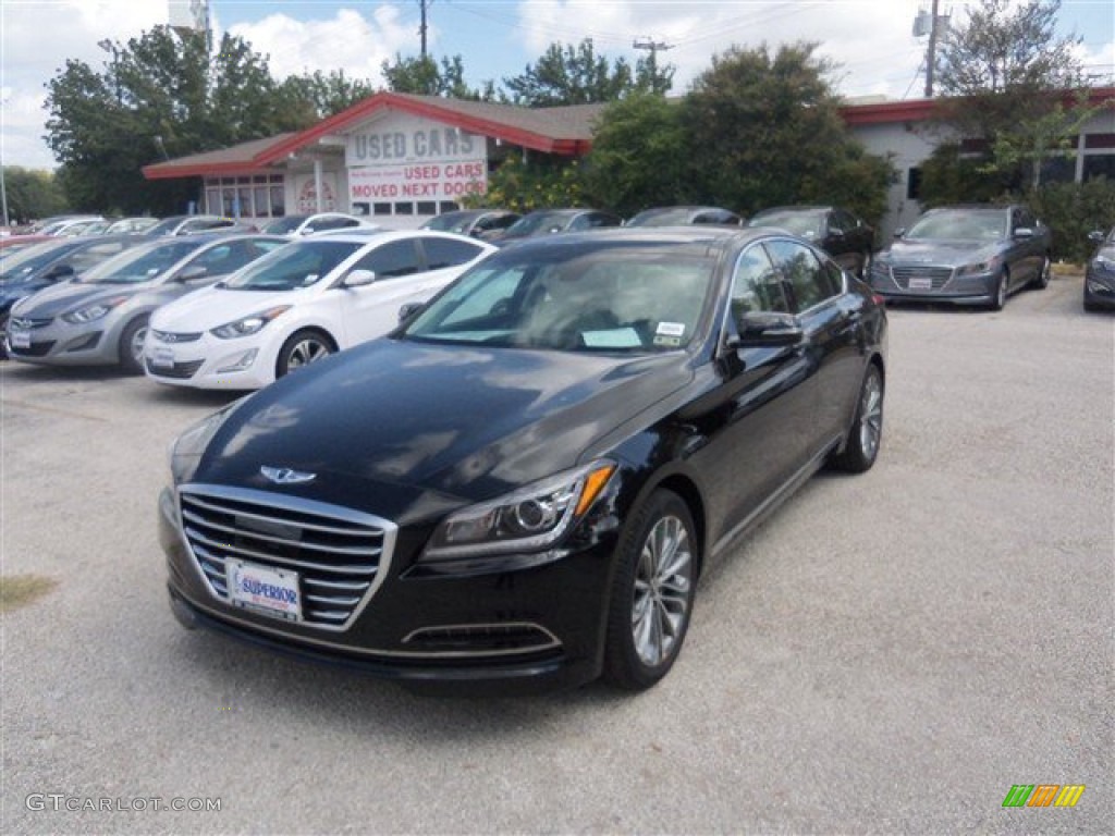 2015 Genesis 3.8 Sedan - Caspian Black / Ivory photo #1