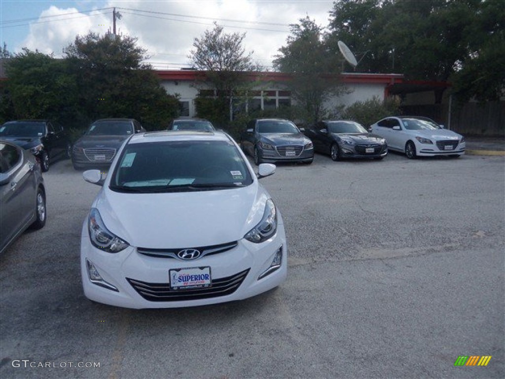 2015 Elantra Sport Sedan - Monaco White / Black photo #2