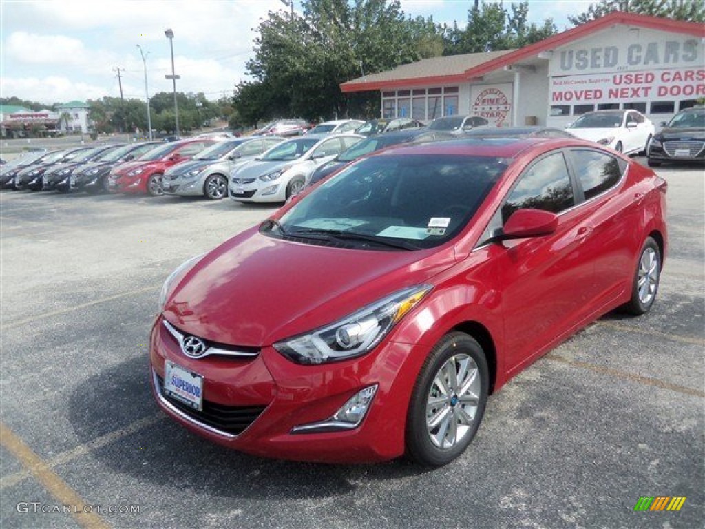 2015 Elantra SE Sedan - Geranium Red / Black photo #1