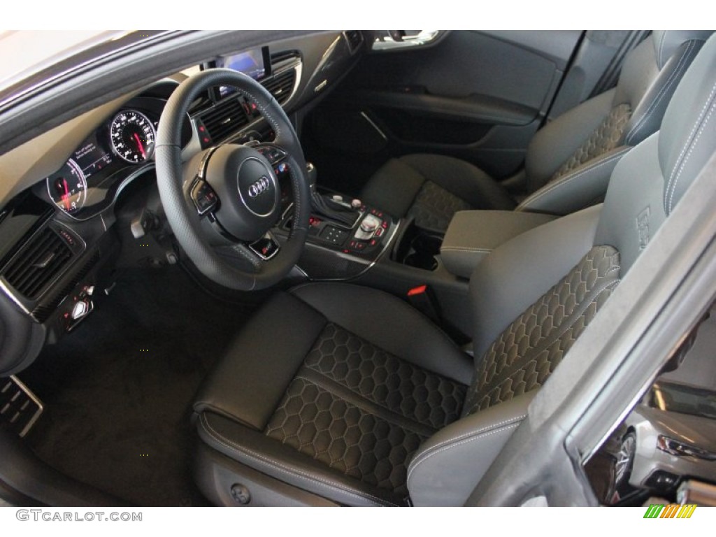 Black Valcona w/Contrast Honeycomb Stitching Interior 2015 Audi RS 7 4.0 TFSI quattro Photo #96888930