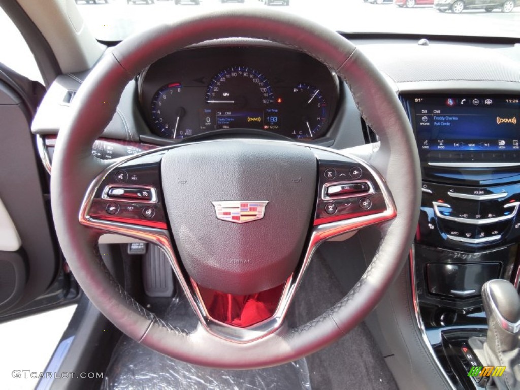 2015 Cadillac ATS 2.0T Luxury AWD Sedan Light Platinum/Jet Black Steering Wheel Photo #96894757