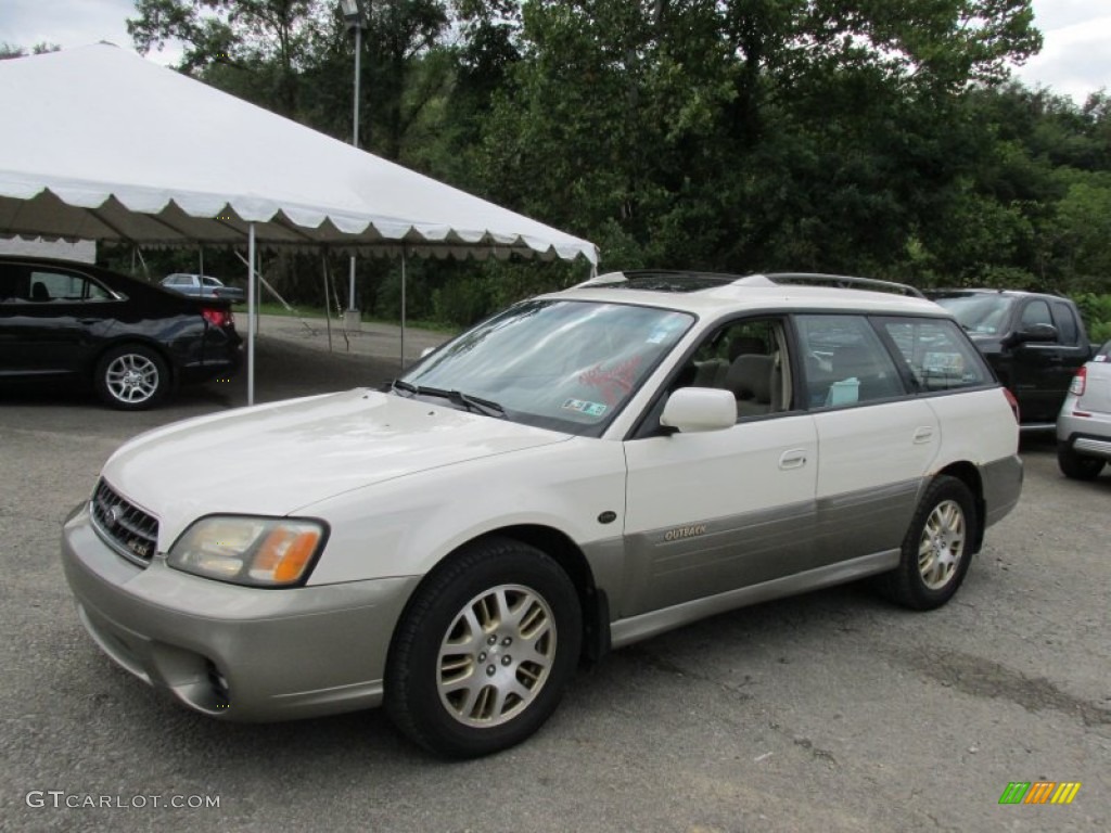 2003 Outback L.L. Bean Edition Wagon - White Frost Pearl / Beige photo #1