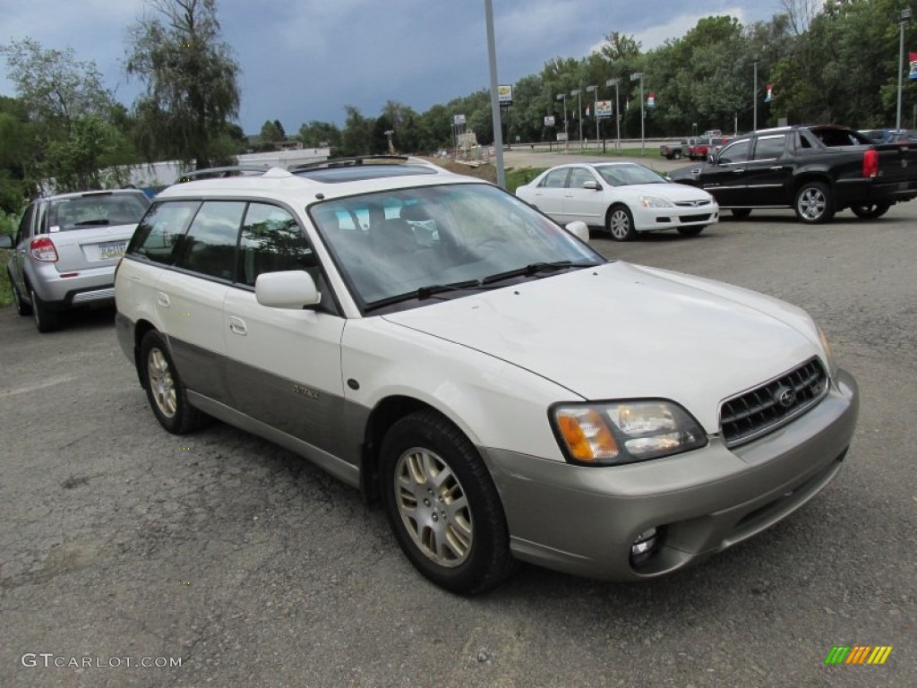 2003 Outback L.L. Bean Edition Wagon - White Frost Pearl / Beige photo #12