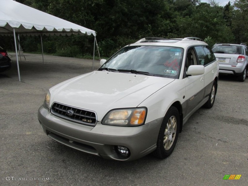 2003 Outback L.L. Bean Edition Wagon - White Frost Pearl / Beige photo #14