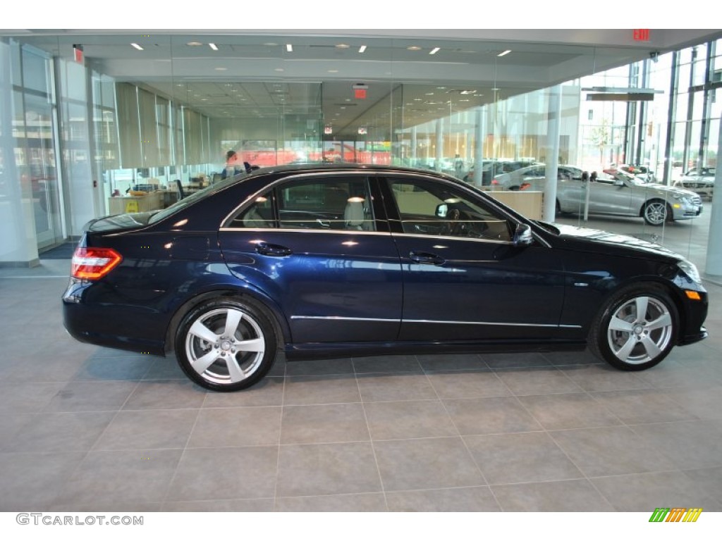 2012 E 350 4Matic Sedan - Lunar Blue Metallic / Almond/Mocha photo #8