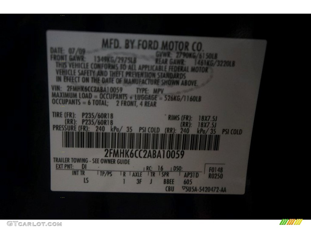 2010 Flex SEL AWD - Dark Ink Blue Metallic / Medium Light Stone photo #31