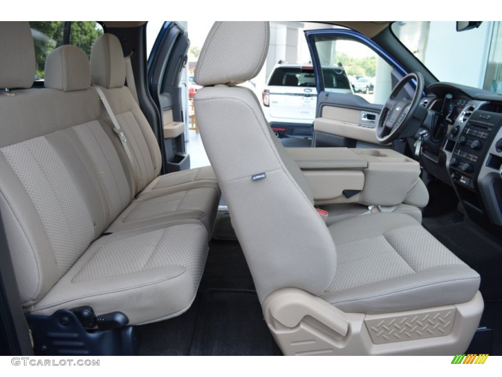 2011 F150 XLT SuperCab 4x4 - Dark Blue Pearl Metallic / Pale Adobe photo #12