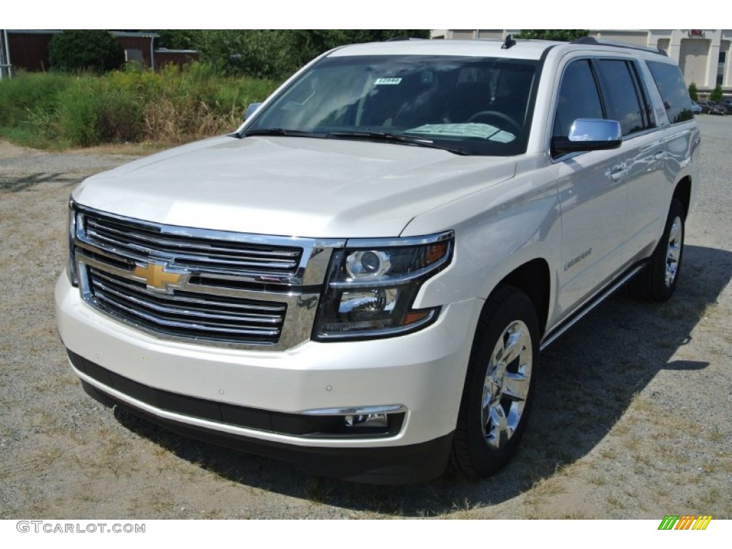 2015 Suburban LTZ 4WD - White Diamond Tricoat / Cocoa/Dune photo #2