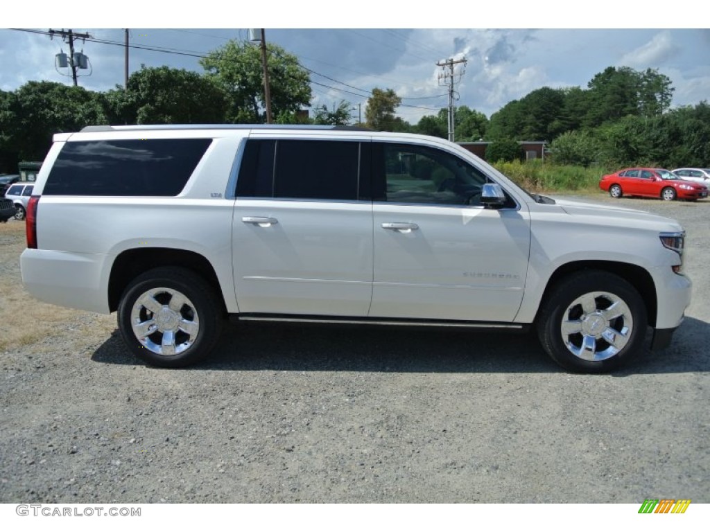 2015 Suburban LTZ 4WD - White Diamond Tricoat / Cocoa/Dune photo #6