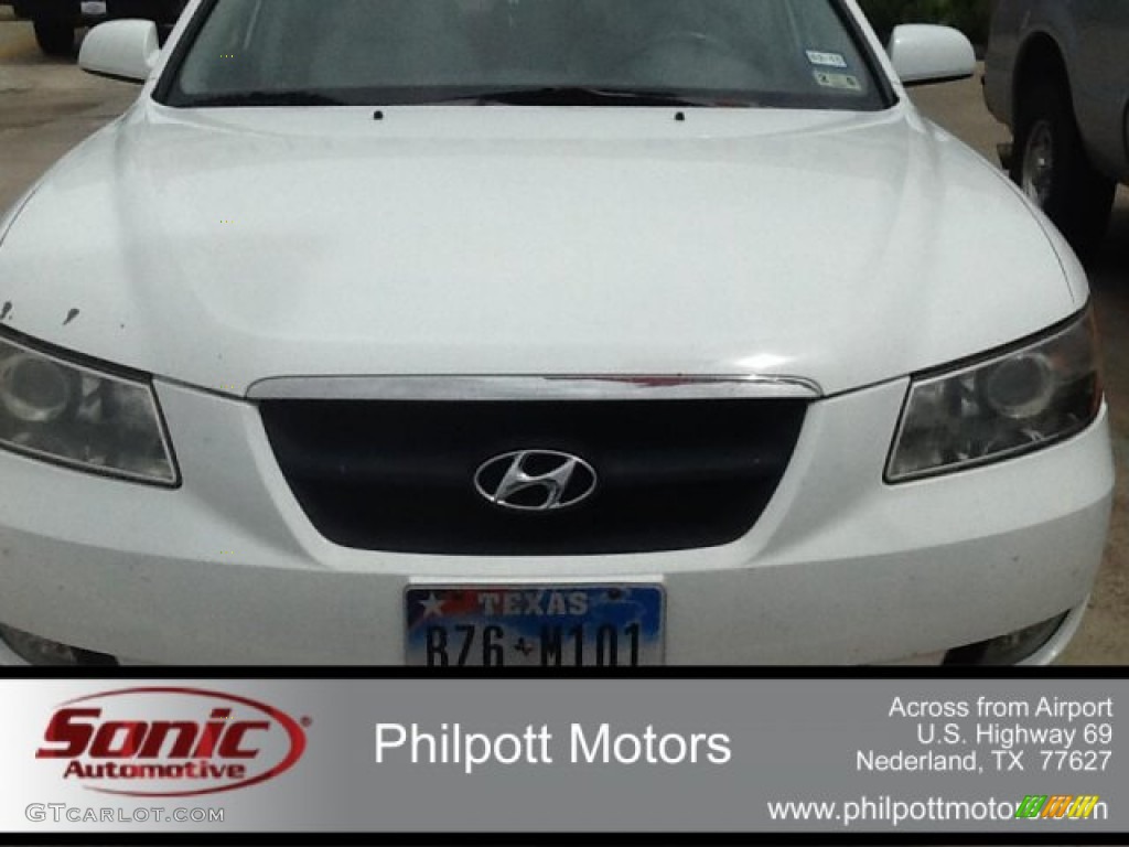 2006 Sonata GLS - Powder White Pearl / Beige photo #1