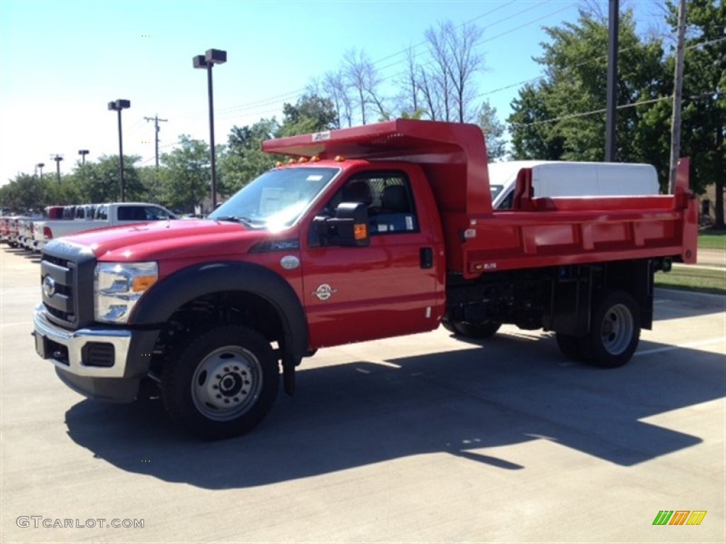 Vermillion Red 2014 Ford F550 Super Duty XL Regular Cab 4x4 Dump Truck Exterior Photo #96911953