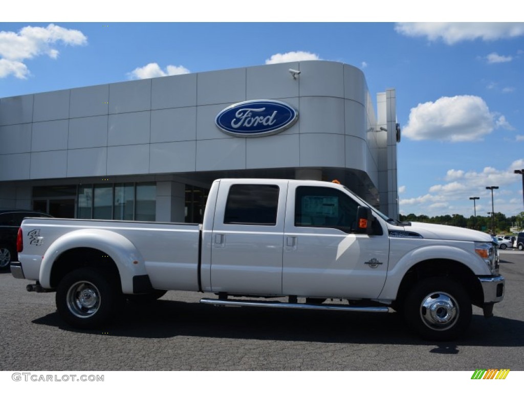 White Platinum 2015 Ford F350 Super Duty Lariat Crew Cab 4x4 DRW Exterior Photo #96914782