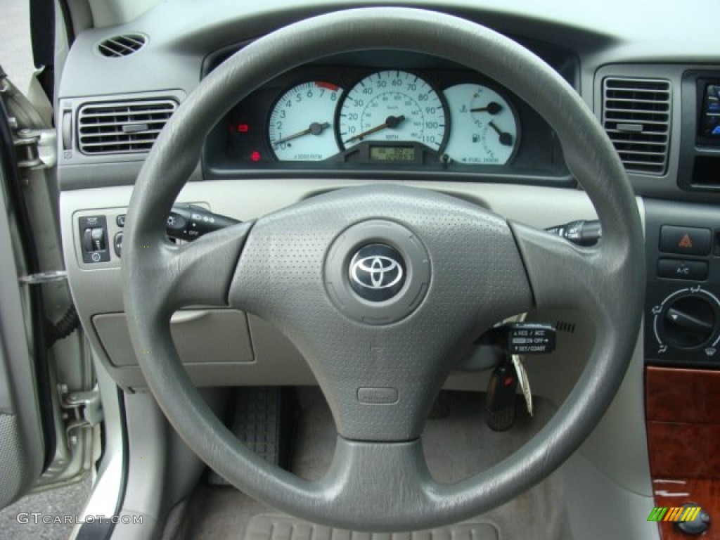 2004 Toyota Corolla LE Light Gray Steering Wheel Photo #96919339