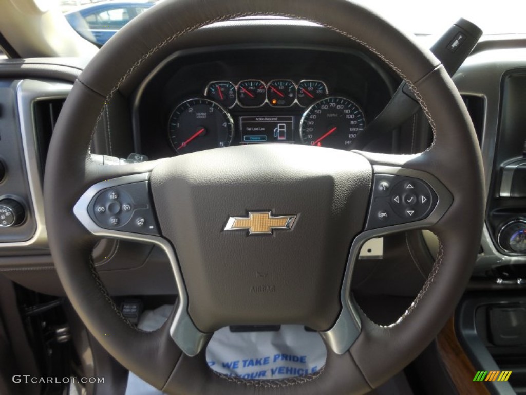 2015 Chevrolet Silverado 3500HD LTZ Crew Cab 4x4 Cocoa/Dune Steering Wheel Photo #96923359