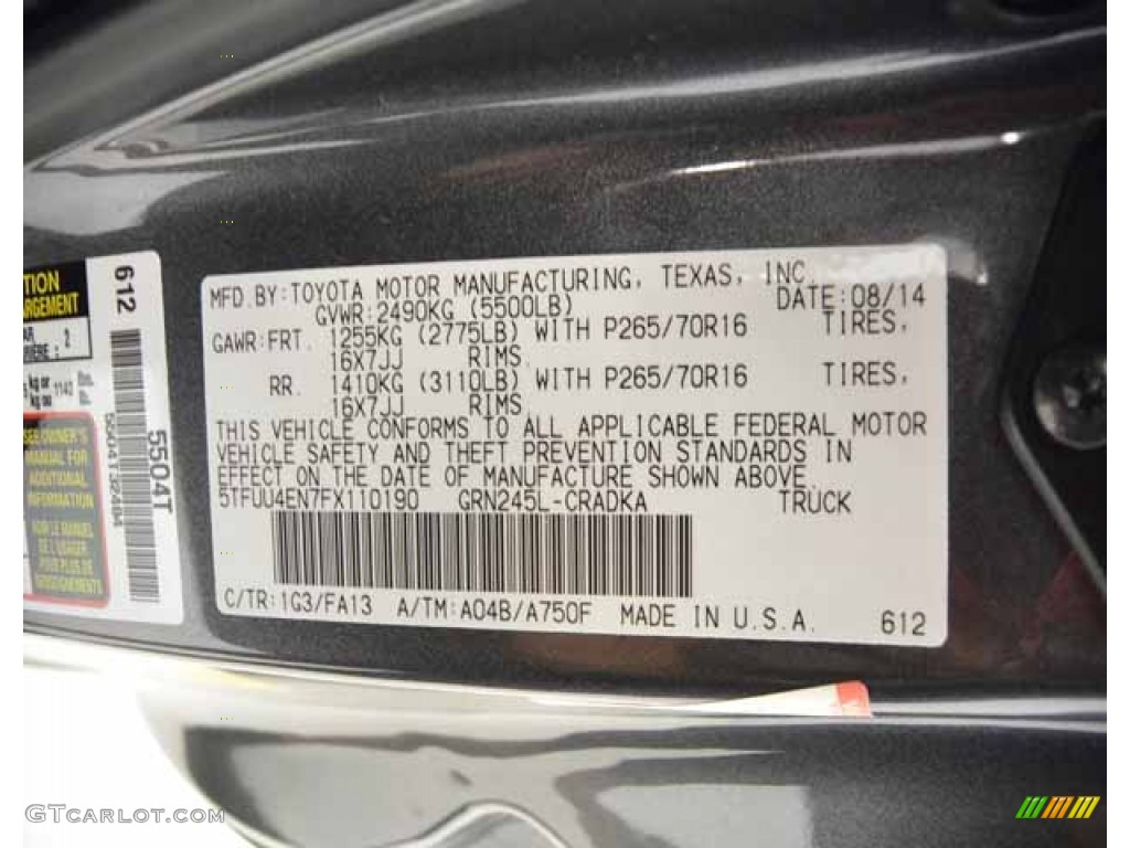 2015 Tacoma V6 Access Cab 4x4 - Magnetic Gray Metallic / Graphite photo #33