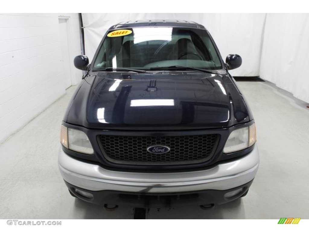 2001 F150 Lariat SuperCrew 4x4 - Charcoal Blue Metallic / Medium Graphite photo #3