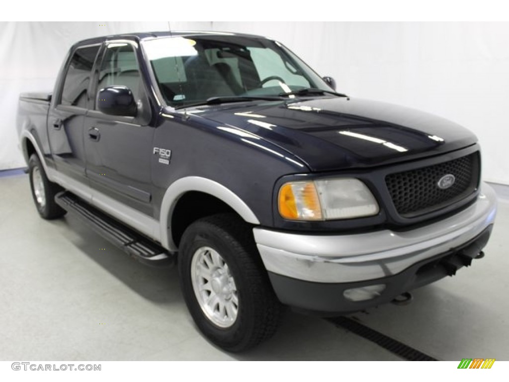 2001 F150 Lariat SuperCrew 4x4 - Charcoal Blue Metallic / Medium Graphite photo #6