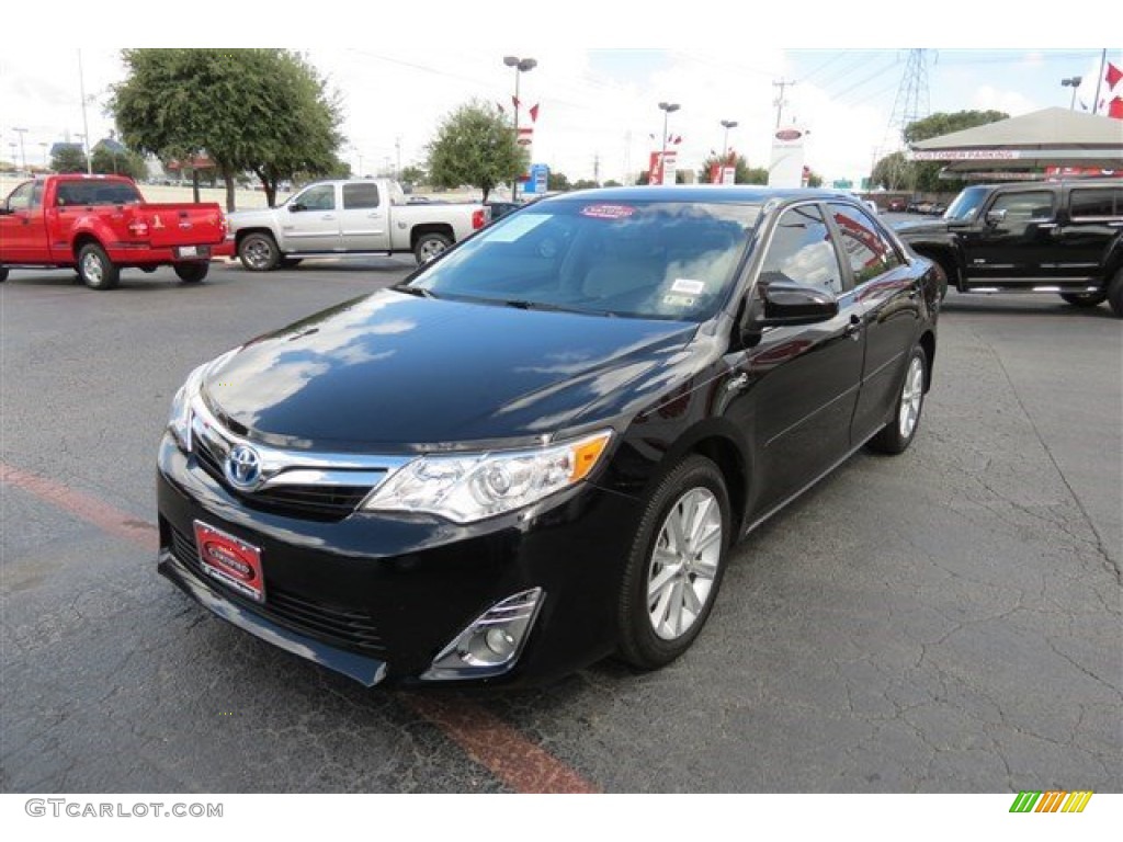 2013 Camry Hybrid XLE - Attitude Black Metallic / Light Gray photo #3