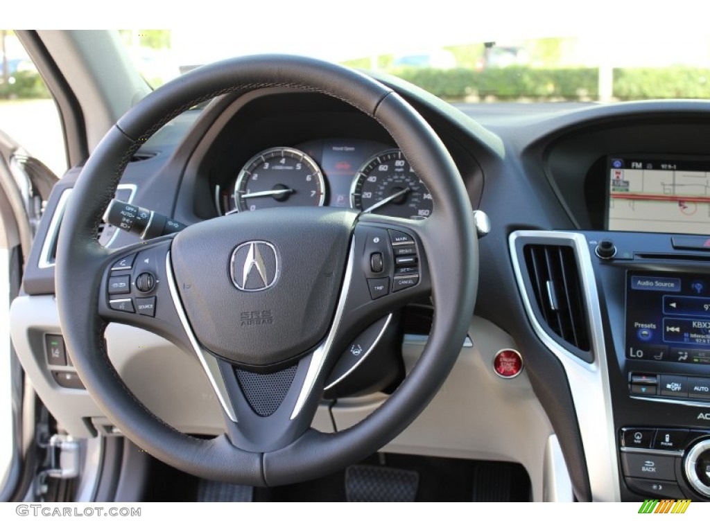 2015 Acura TLX 2.4 Technology Graystone Steering Wheel Photo #96942817