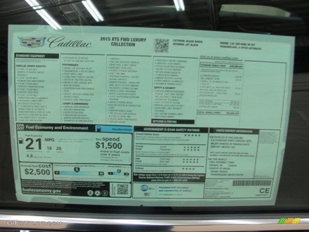 2015 Cadillac XTS Luxury Sedan Window Sticker Photo #96948577