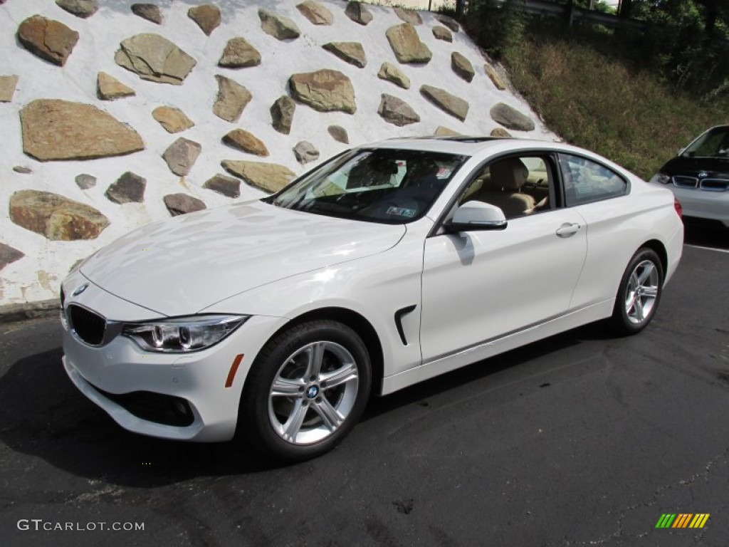 2015 4 Series 428i xDrive Coupe - Alpine White / Venetian Beige photo #1