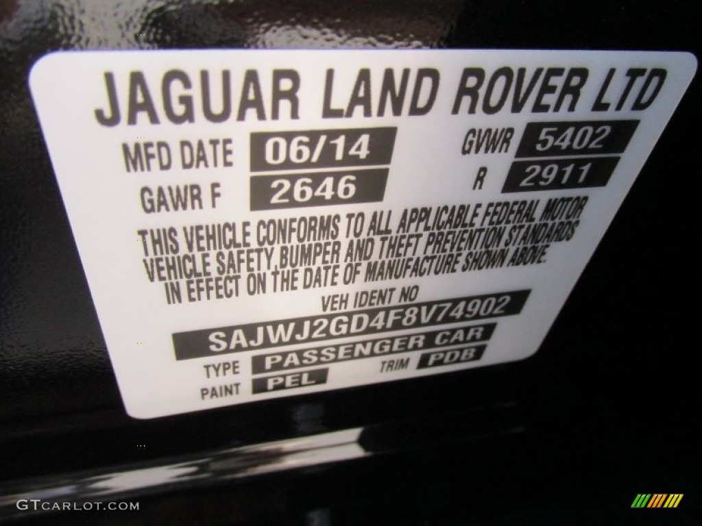 2015 XJ Color Code PEL for Ebony Photo #96962808