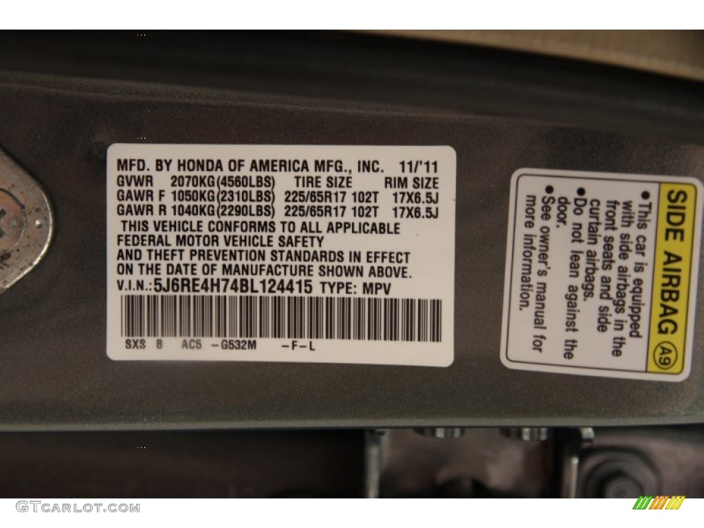 2011 CR-V EX-L 4WD - Opal Sage Metallic / Ivory photo #17