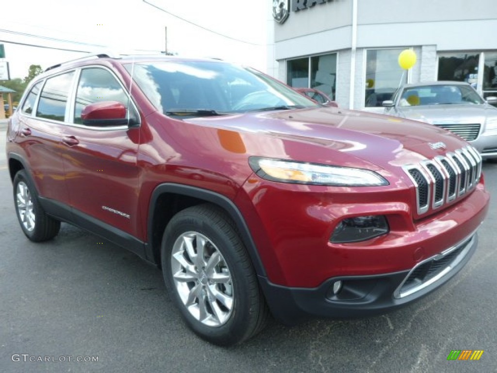 2015 Cherokee Limited 4x4 - Deep Cherry Red Crystal Pearl / Black photo #7