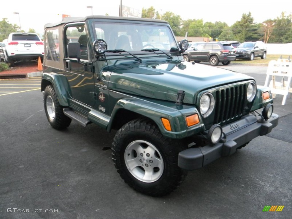 2000 Wrangler Sahara 4x4 - Forest Green Pearl / Camel/Dark Green photo #3