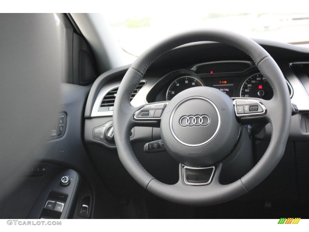 2015 Audi A4 2.0T Premium Plus Black Steering Wheel Photo #96977601
