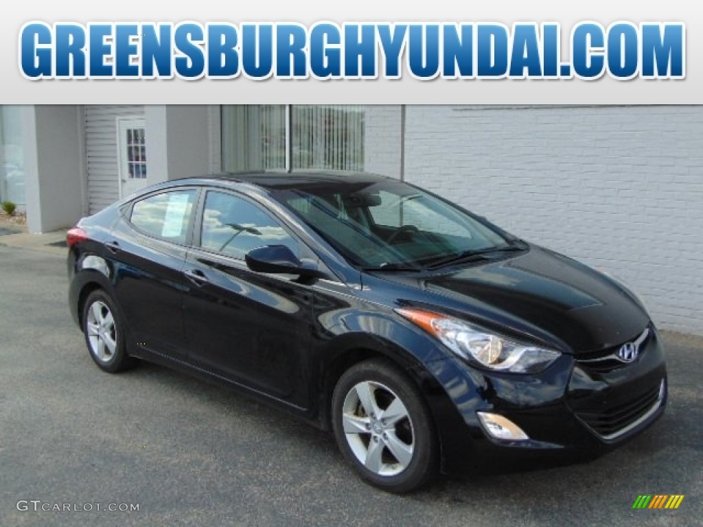 2012 Elantra GLS - Midnight Black / Gray photo #1