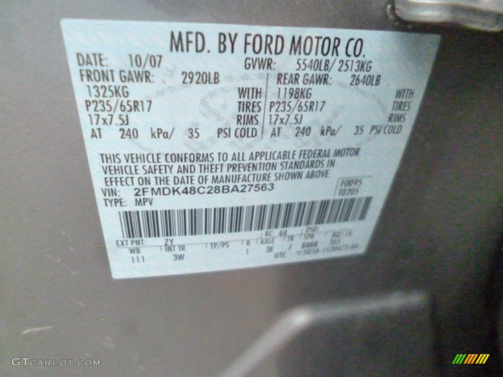 2008 Edge SEL AWD - Vapor Silver Metallic / Charcoal photo #33