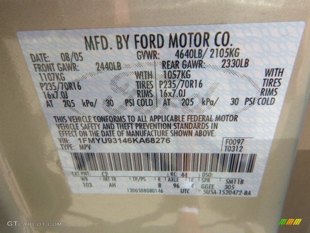 2006 Escape XLT V6 4WD - Gold Ash Metallic / Medium/Dark Pebble photo #4