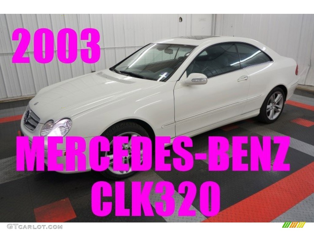 2003 CLK 320 Coupe - Alabaster White / Stone photo #1