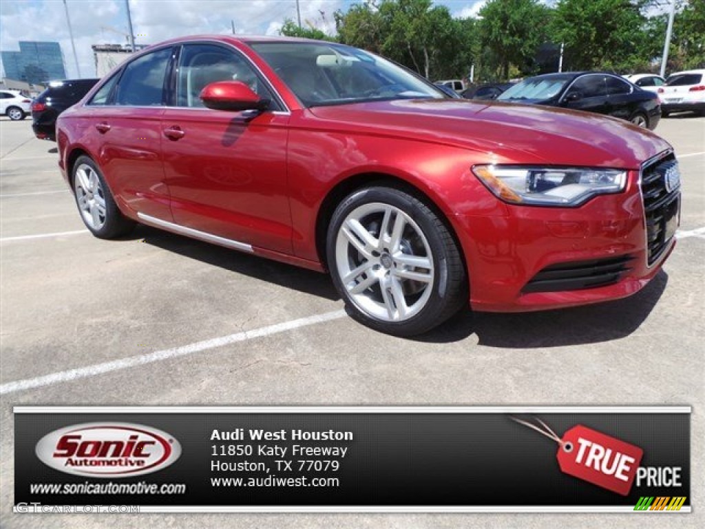 2015 A6 2.0T Premium Plus quattro Sedan - Garnet Red Pearl / Velvet Beige photo #1